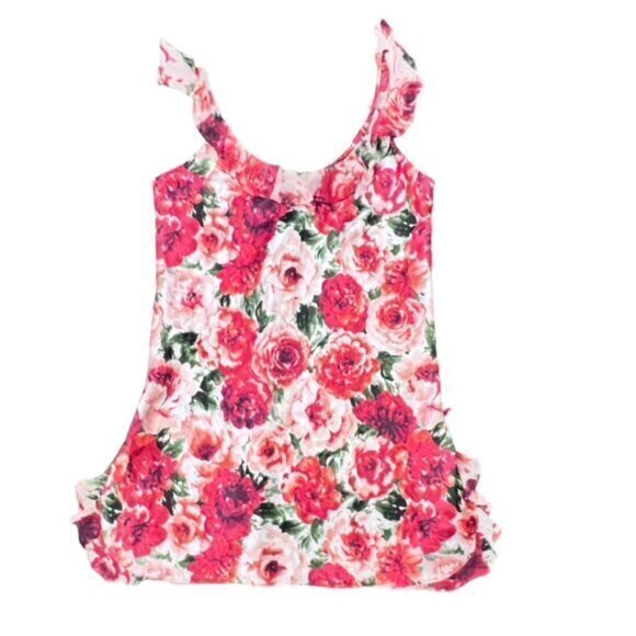 Oscar De La Renta Pink Label Slip Nightgown Small Floral Dress Ruffles VTG COA‎ - Picture 9 of 16